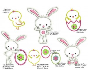 Stickserie Osterfreunde Hasi steht Appli